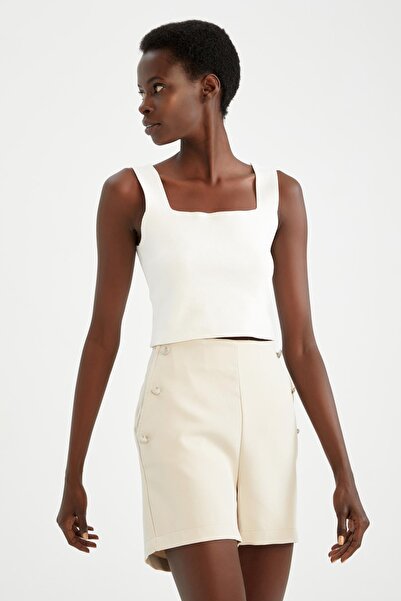 DeFacto Pocket Button Detailed High Waist Shorts Y3233az22sm