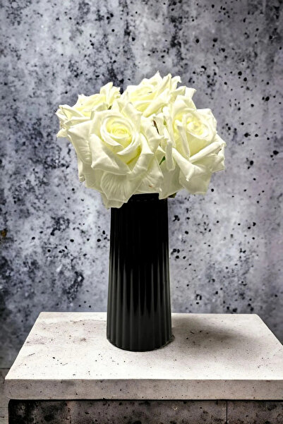 DEYART Βάζο Μποέμικο Στιλ Μεγάλου Μεγέθους Ριγέ Σκανδιναβικό Βάζο Μαύρο 19εκ