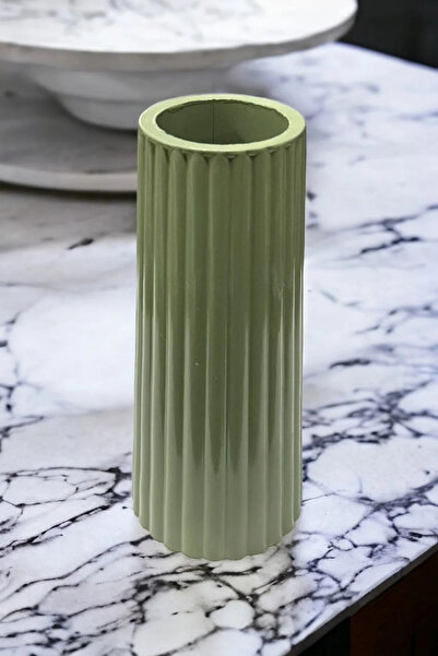 DEYART Μεγάλο ριγέ βοηθαπότηρο βάζο - Σκανδιναβικό καταστροφικό (ΠΡΑΣΙΝΟ-ΜΑΥΡΟ)