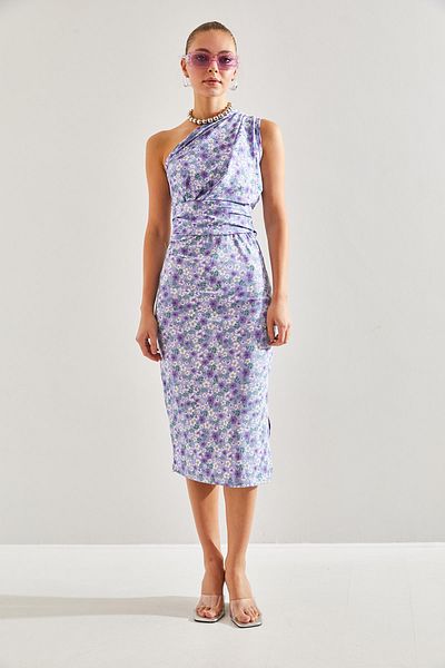 Bianco Lucci Women's Shoulder Low-cut Patterned Dress60201005