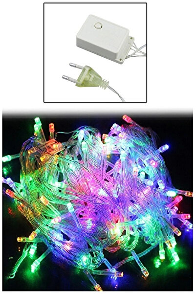 teknonisa RGB 100  Ledli Fişli renkli  Led, Dekor Lambası 10 metre Yılbaşı Ağ...