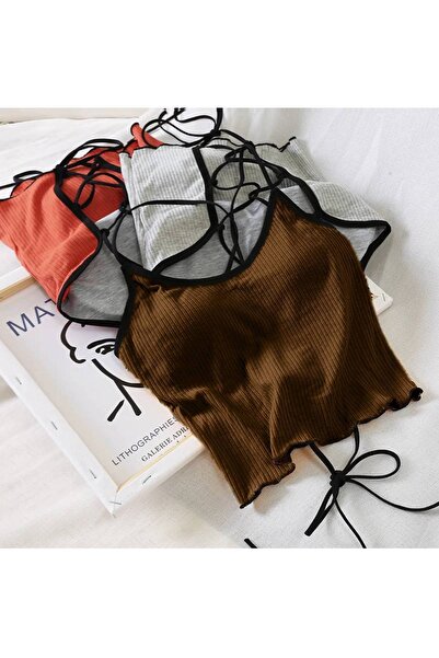 BENİMOLMALI Crop cu spate din bumbac, cu bretele Gloplu, bustieră crop, busti...