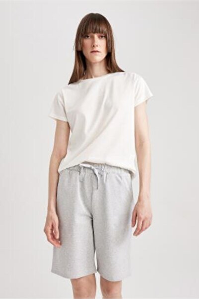 DeFacto Κανονικό βαμβακερό σορτς Bermuda 100 με κορδόνια W9369az23sm