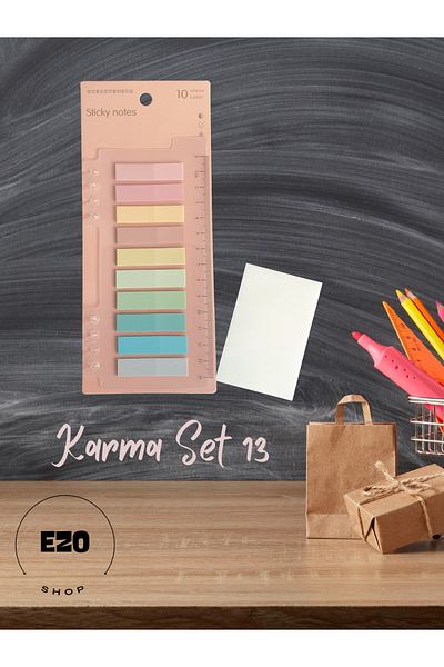 EZOSHOP Set of 2 Postit and Karenot Small Size Transparent Leaf Note Paper Stationery Post It Mixed Set 13