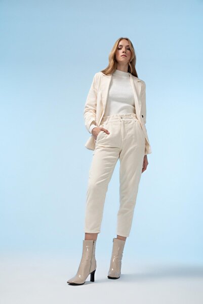 DeFacto Baggy Fit Yüksek Bel Fitilli Kadife %100 Pamuk Pantolon Z2509az22wn