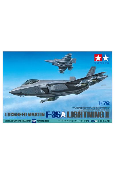 TAMIYA 1/72 USLockheed Martin F-35A Lighning II Plastic Airplane Model Kit, Disassembled Hobby Set