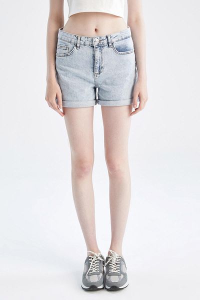 DeFacto Wanna Folded Washed Jeans Mini Shorts Y8861az22hs