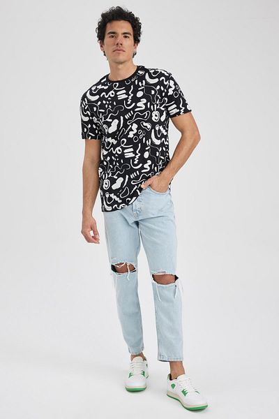 DeFacto Μπλουζάκι Regular Fit Crew Neck 100% βαμβακερό T-shirt Z3097az23sp