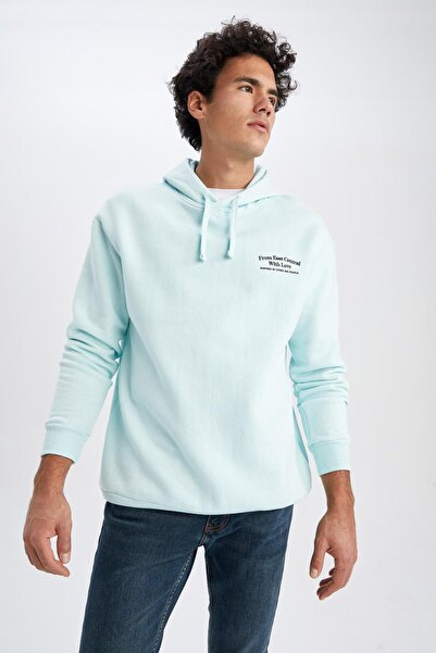 DeFacto Boxy Fit Kapüşonlu Baskılı Sweatshirt Z2448az23sp