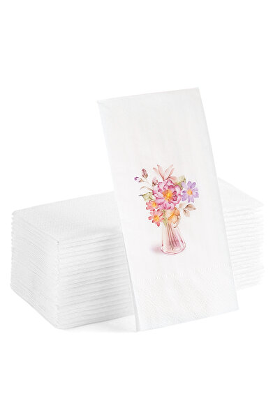 Matbaagraf Cam Vazo Çiçekler Sunum Peçetesi 20li