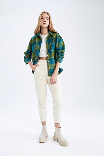 DeFacto Baggy Fit Yüksek Bel Fitilli Kadife %100 Pamuk Pantolon Z2509az22wn