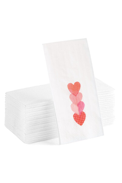 Matbaagraf Kalp Baskılı Sunum Servis Peçetesi 20li