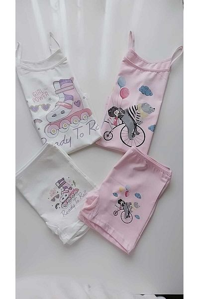 ADN KİDS Girl's 2-Piece Illustrated Underwear Set