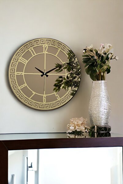 EMORES ساعة حائط مزخرفة بمجسمات بلكسي مرآة حقيقية مقاس 46 سم مع شرائط