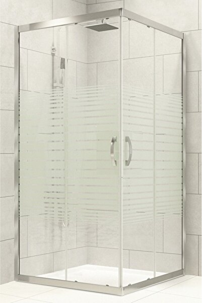 Durul Duşakabin 100x100 Kare 5mm Çizgili Cam H:190