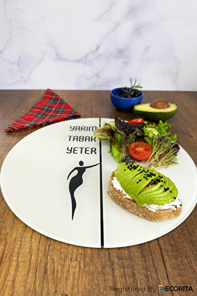 Decorita Glass Diet Plate| Glass Presentation Plate| Half Plate Enough| Diameter 32cm