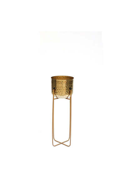 Genel Markalar Victoria Gold Desenli Metal Ayaklı Saksı Büyük Boy