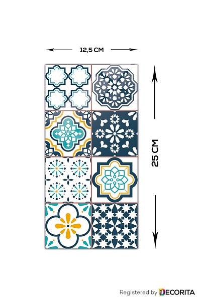 Decorita Sticlă decorativă |   Model modern de gresie |   Set de 10 |   12,5 cm x 25 cm