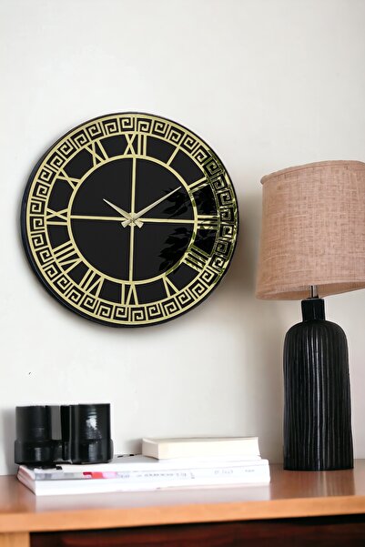 EMORES ساعة حائط مزخرفة بمجسمات بلكسي مرآة حقيقية مقاس 46 سم مع شرائط