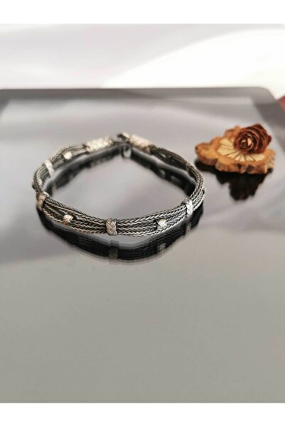 Piyera Silver Kazaziye Üçlü Zincir El Örmesi Saf Gümüş Bileklik