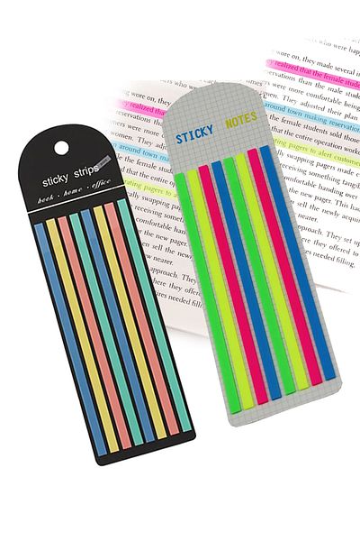 Vox Art 160 Strips Postit Set of 2 - 8 Colors Phosphorescent and Pastel