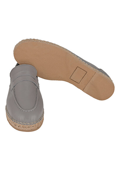 NOOSY Genuine Leather Gray Men's Handmade Espadrille