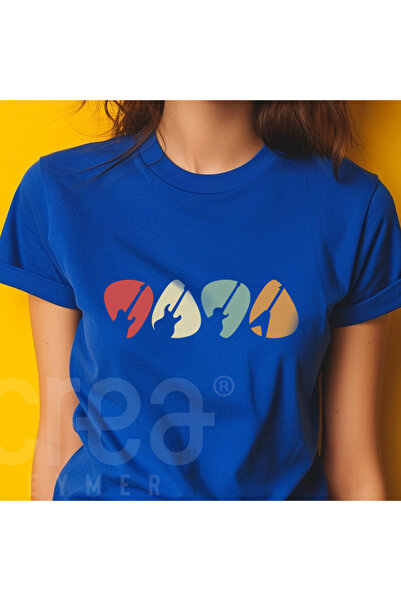 Crea Eymer Wear Dizajn uzorak sa temom gitare Štampano okrugla kragna 100% Pa...