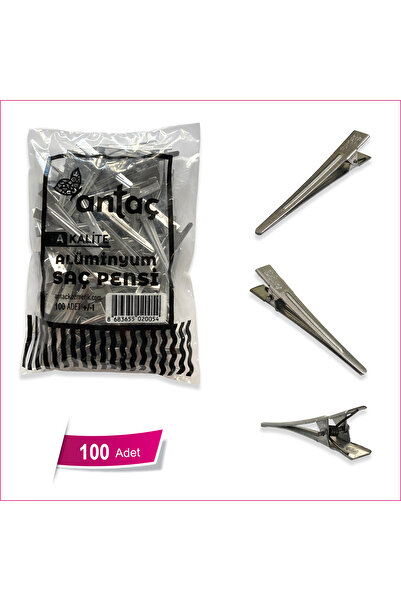 Antaç 100 Pieces Aluminum Hair Clamp Hairdresser Clamp Buckle