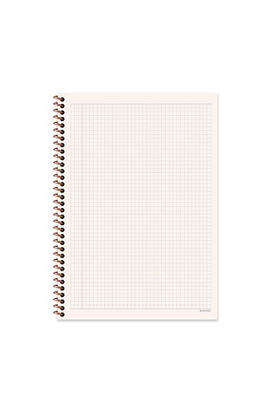 SEYFİKİRTASİYE CHECKED 16x22 CM 80 SHEETS PLASTIC COVER WIRED NOTEBOOK CREAM COLOR 60 GR LIGHT PAPER