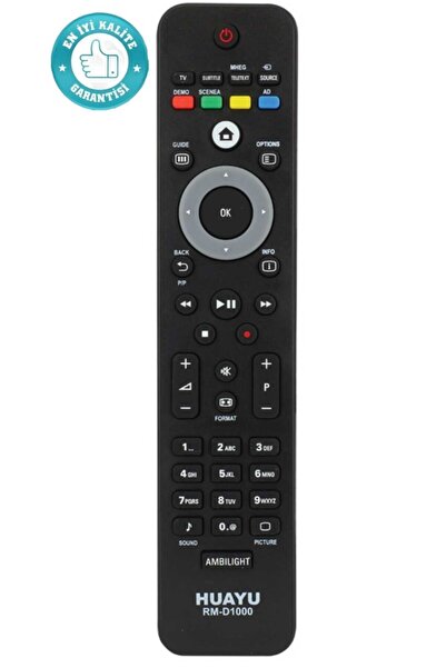 Philips RM-D1000 SMART/AMBILIGHT TUŞLU BLİSTERLİ LCD LED TV KUMANDA 32PFL8404H/12 32PFL8404H/60 37PFL5604H