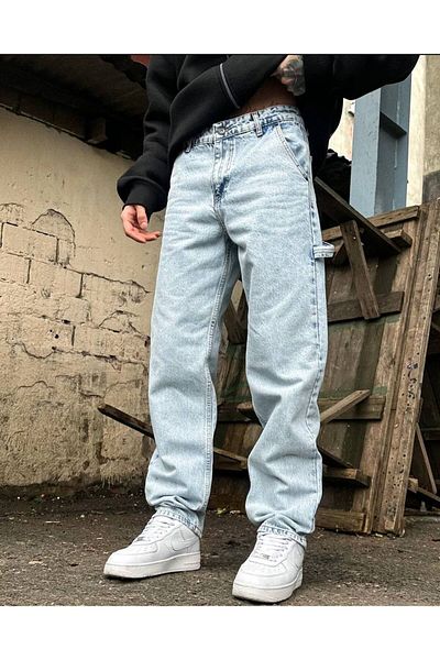 XPUPPETWEAR Design Ice Blue Baggy Trousers