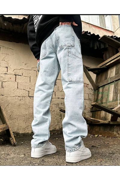 XPUPPETWEAR Design Ice Blue Baggy Trousers