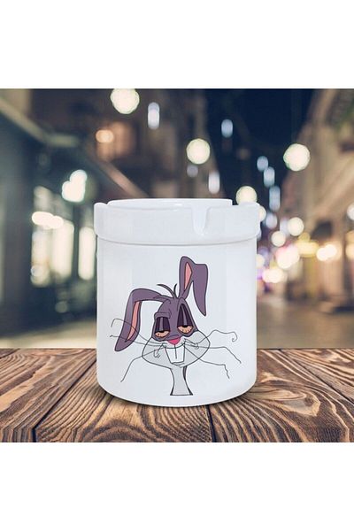 HobiShop Looney Tunes Bugs Bunny Printed Ashtray - Kl-193