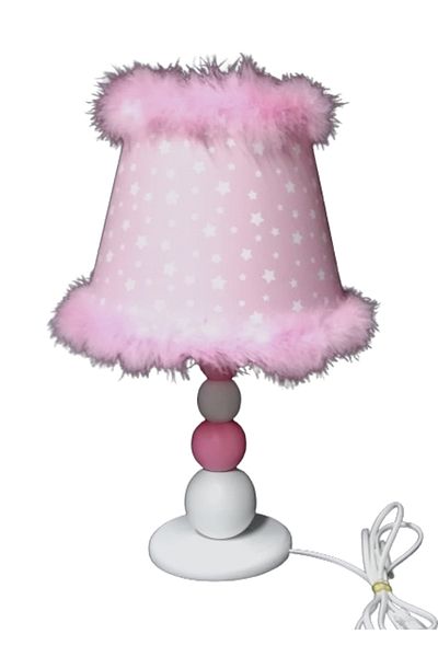TEKAY AYDINLATMA pink feather girl's baby room lampshade