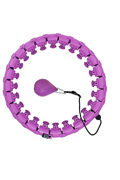 CKSpor Akıllı Hulahop Çemberi 24 Parçalı 360 Derece Ayarlanabilen Masajlı Zayıflama Spor Halkası Mor Renk