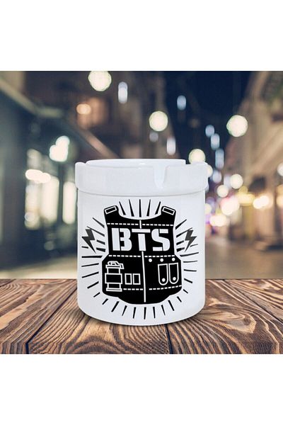 HobiShop Bts Logo Music Band Τυπωμένο τασάκι Κεραμικό τασάκι-02144