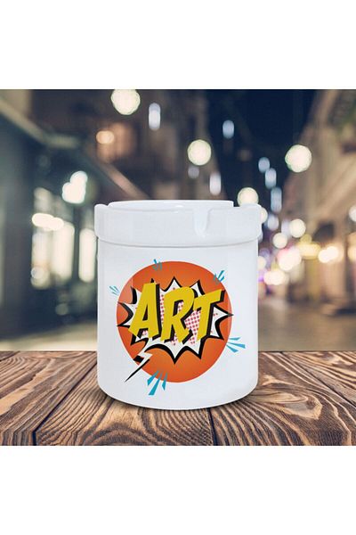 HobiShop Τασάκι με τέχνη γραπτή Pop Art Τυπωμένο τασάκι K-113