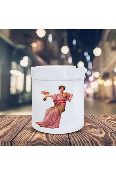 HobiShop White Heart Broken Γυναικείο τασάκι Digital Art Printed Ash Tray Kl182