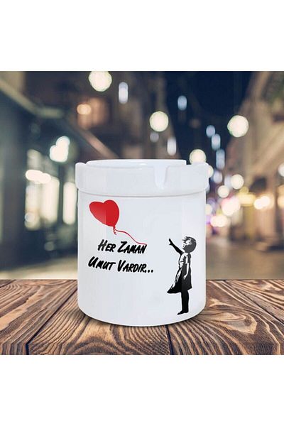 HobiShop Banksy Red Balloon Girl Τυπωμένο Τασάκι Κεραμικό Τασάκι-89