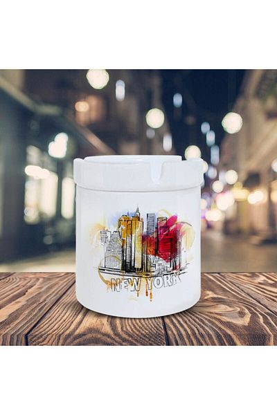 HobiShop Τασάκι με στάμπα New York City Silhouette 07894