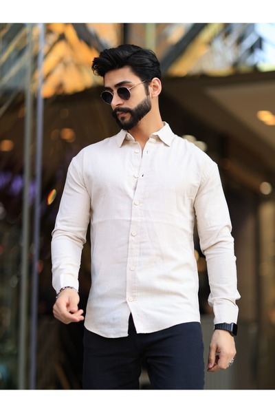 YNGMENCLASS FLAM LINEN TEXTURED OWERSIZE SHIRT