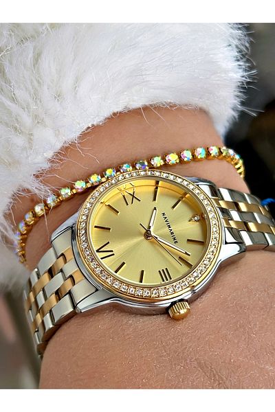 Navimarine Gold Color Steel Cord Women's Wristwatch + Bracelet Gift