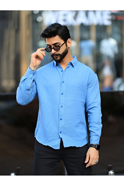 YNGMENCLASS Cămașă cu țesătură din in muselină