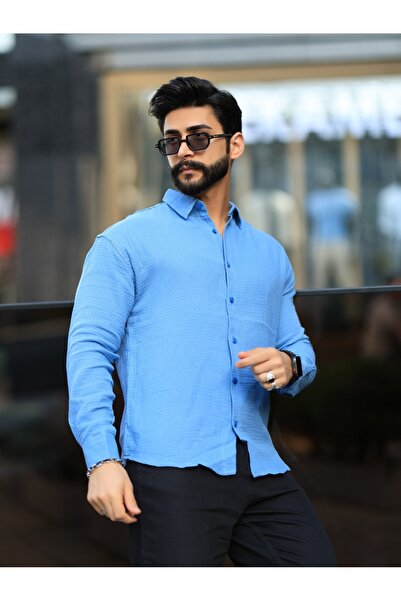 YNGMENCLASS Cămașă cu țesătură din in muselină