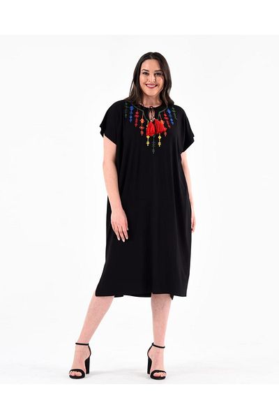 Esina Rochie din viscoză oversize brodata