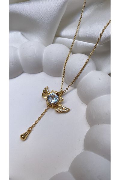 Accessories Animated Angel Steel Necklace - With Wings