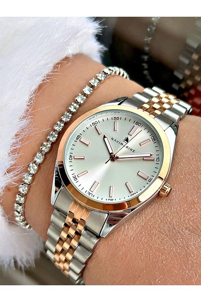Navimarine Gold Color Steel Cord Women's Wristwatch + Bracelet Gift