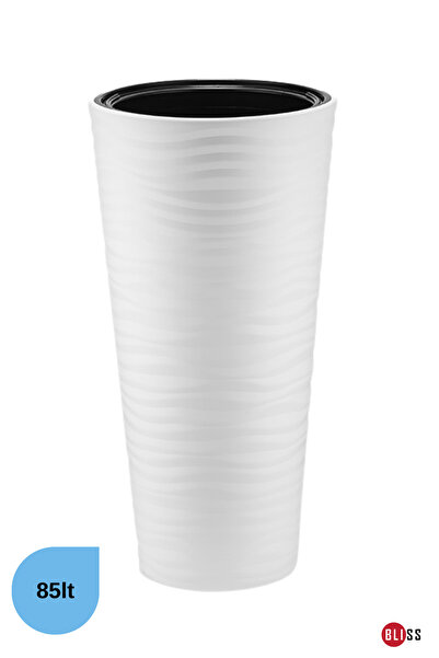 Bliss 85 lt Beyaz Dekoratif Çok Amaçlı Kumsal Vazo Saksı & Şemsiyelik