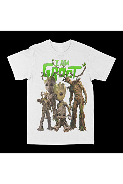 rebelberi I Am Groot Written Bootleg Style Λευκό μπλουζάκι Unisex μπλουζάκι μ...