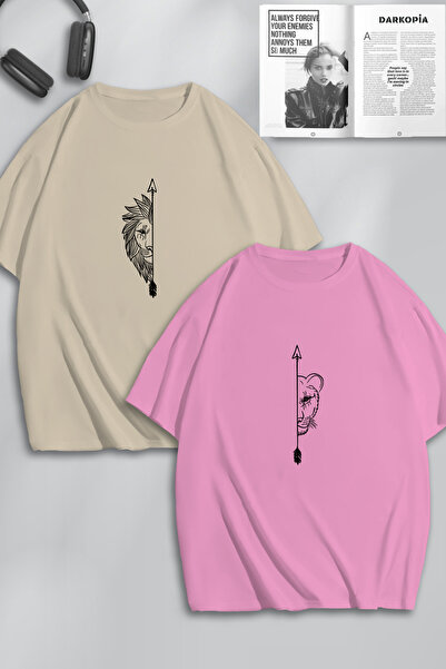 macklin Unisex majica za žene i muškarce Lion Arrow Štampano Kombinacija za p...